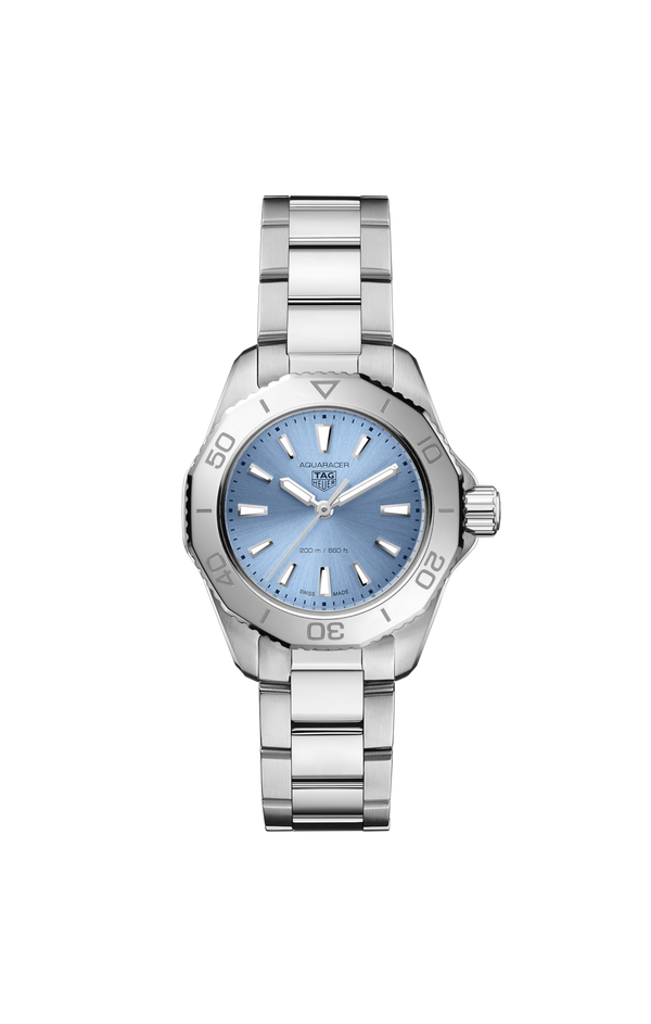 TAG HEUER AQUARACER PROFESSIONAL 30MM, W/R 200M, STEEL CASE & BRACELET, BLUE DIAL Light Blue Dial | Light Blue Dial