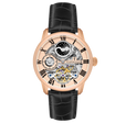 Longitude Automatic Skeleton Rose Gold / Black Leather | Rose Gold Dial