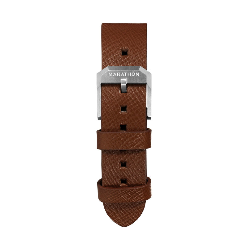 STRAP, 20mm, ITALIAN LEATHER, CROSS HATCH, STEEL BUCKLE, COGNAC, STANDARD ITALIAN LEATHER, CROSS HATCH