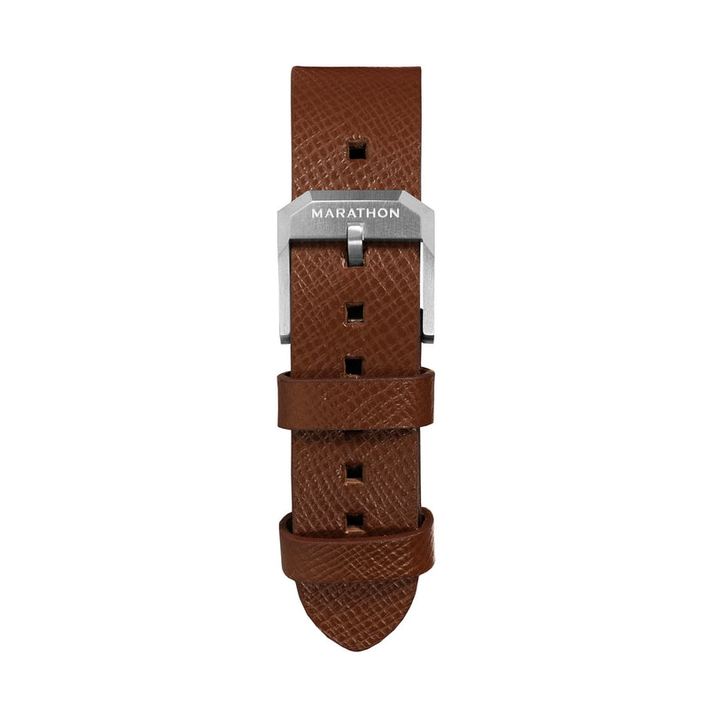 STRAP, 20mm, ITALIAN LEATHER, CROSS HATCH, STEEL BUCKLE, COGNAC, XL ITALIAN LEATHER, CROSS HATCH