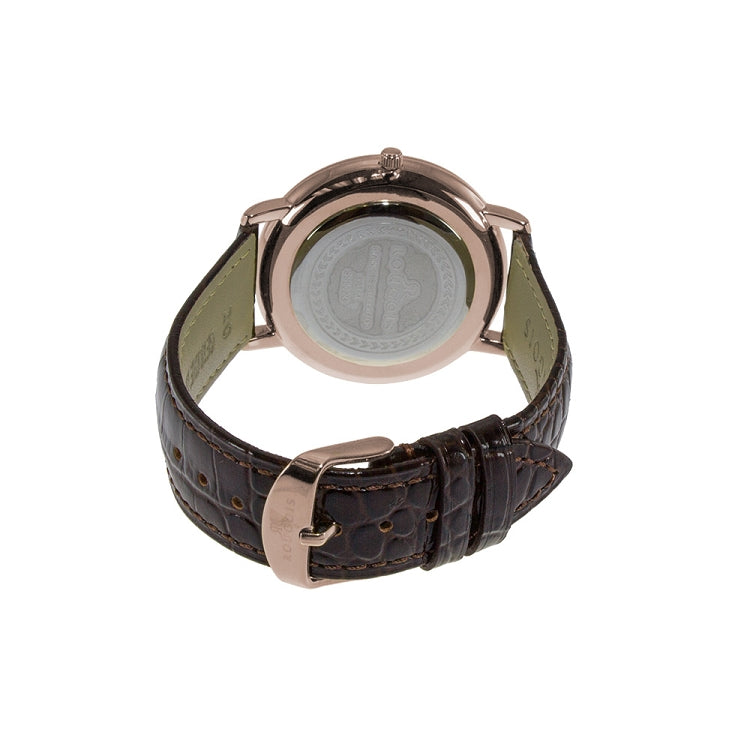 Covington  Series brown band/rose gold/crystals | White Dial