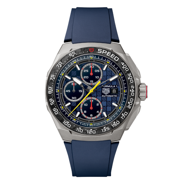 TAG HEUER FORMULA 1 CHRONOGRAH X ORACLE RED BULL RACING 44M, TITANIUM CASE, BLUE RUBBER STRAP, BLUE Red Bull Racing | Blue Dial