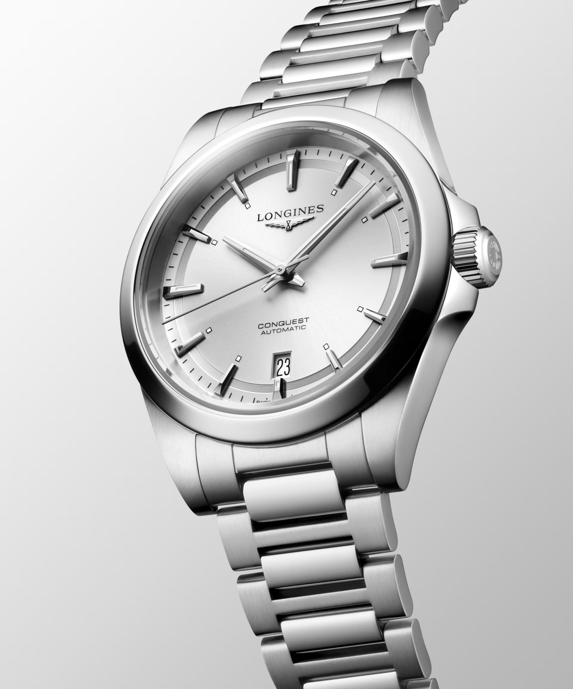 Conquest Silver/Silver Sunray Silver Dial