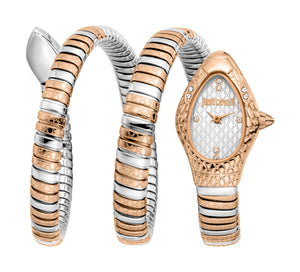 Just Cavalli 20mm / Silver and Rose Gold / Long | Silver Dial