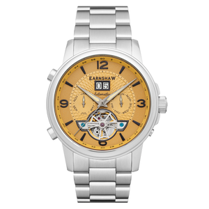 City Of London Marylebone Grand Date Calendar Open Heart Automatic Brown / Stainless Steel | Brown Dial
