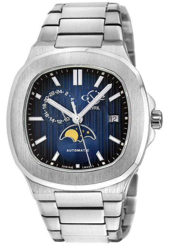 Potente - Moon phase Swiss Automatic, Sellita SW285-1,AMoon Phase, SS Case, Blue Dial, SS Bracelet | Blue Dial
