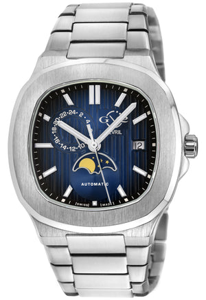 Potente - Moon phase Swiss Automatic, Sellita SW285-1,AMoon Phase, SS Case, Blue Dial, SS Bracelet | Blue Dial