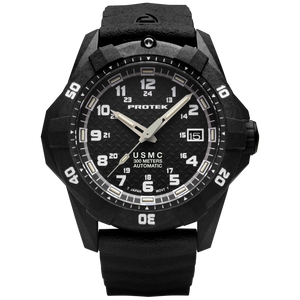 CARBON COMPOSITE USMC  AUTOMATIC DIVE 1210 SERIES CARBON CASE/BLACK DIAL/BLACK STRAP | Black Dial