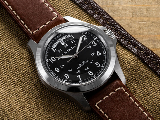 KHAKI FIELD Black / Leather Black Dial