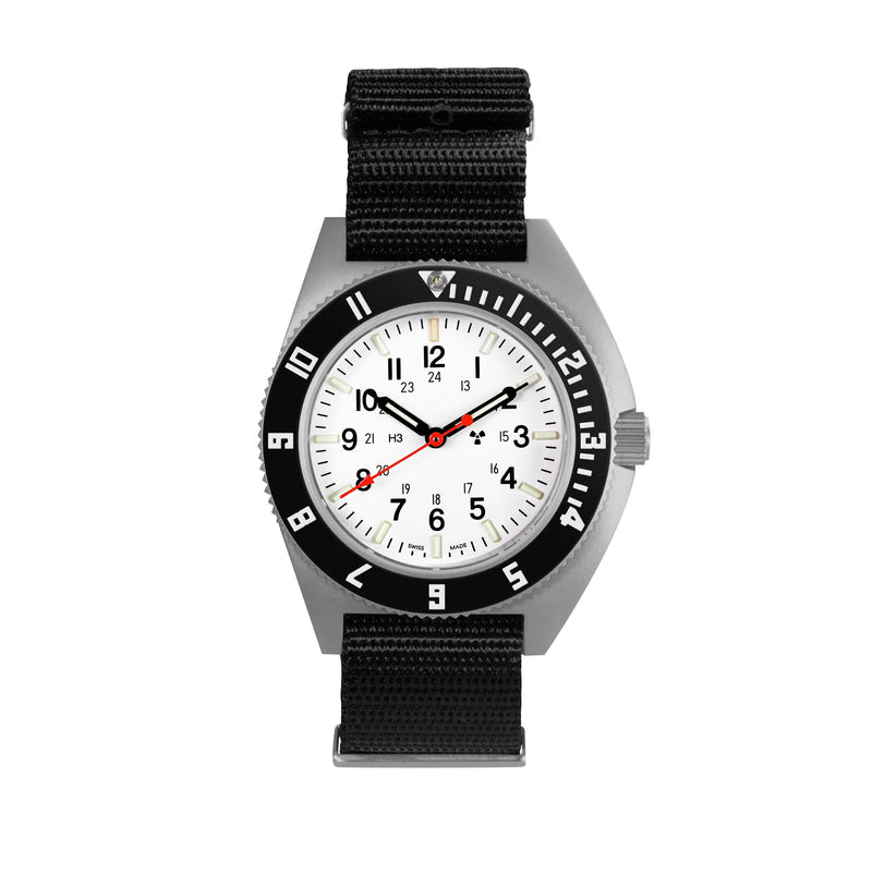 NAV, QUARTZ, SAPH, ARCTIC STERILE, COL: SS/BKPS DS NYLON 11" Arctic SSNAV on DEFSTAN | Arctic Dial