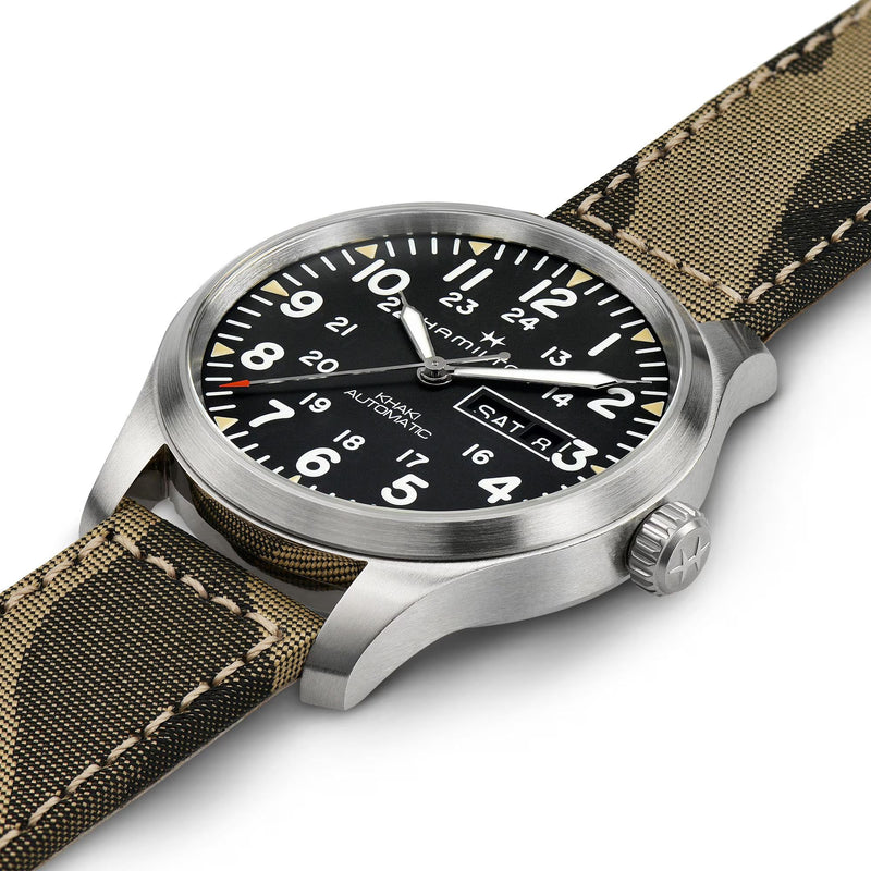 Khaki Field Day Date Auto Beige/Textile | Black Dial
