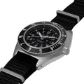 NAV, DATE, AUTO, SAPH, NGM, COL: SS/BKPS DS NYLON 11" AUTO SSNAV With Date on DEFSTAN | Black Dial
