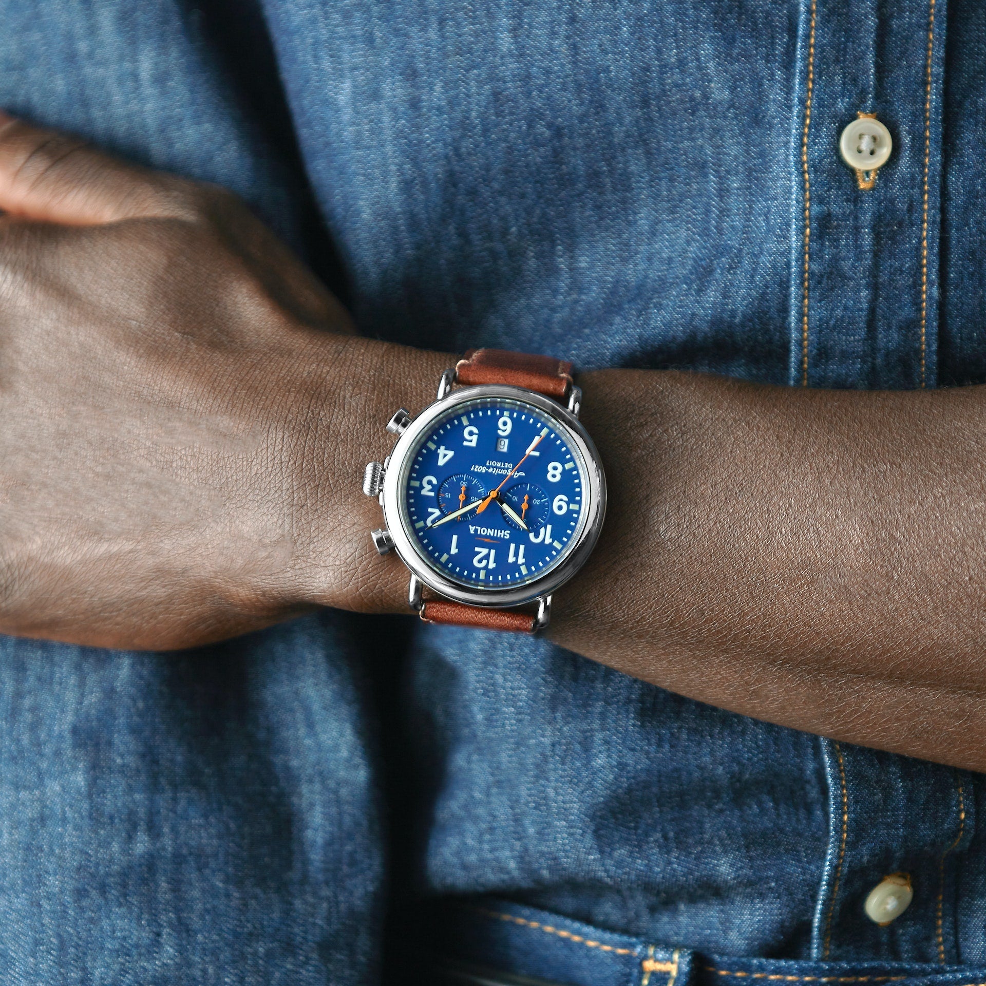 Runwell 47 Chrono blue | Blue Dial