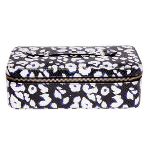 Sloane Textured Leather Jewelry Case Blue