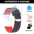 20mm Silicone Rally Strap, Perforated Black / Red |  Dial