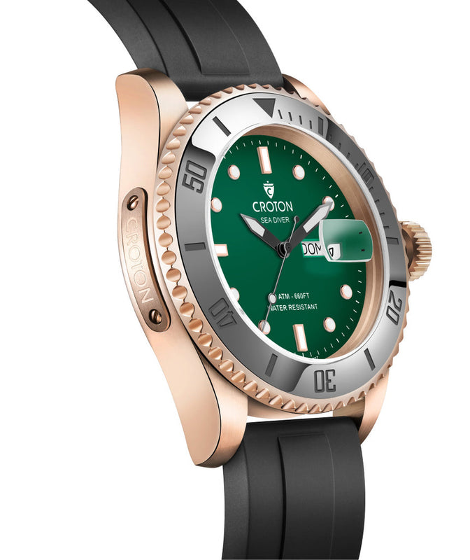 Sea Diver Rose/Green/Brown | Green Dial
