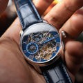 Longitude Automatic Skeleton Blue / Blue Leather Blue Dial