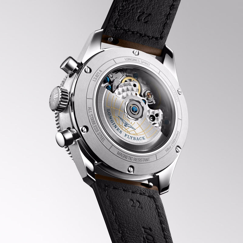 Spirit Flyback Black / Leather | Black Dial