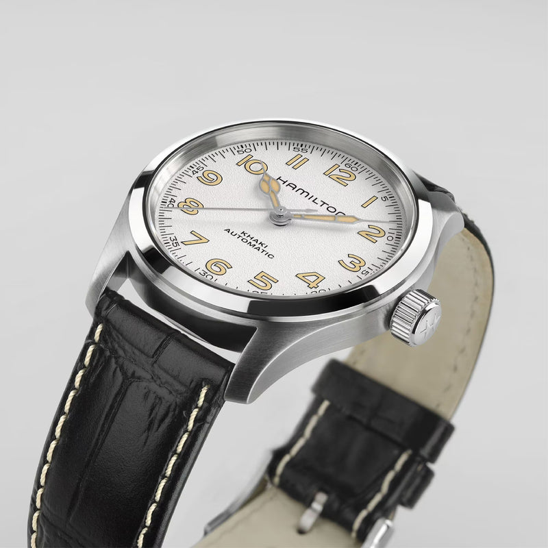 Khaki Field White / Leather | White Dial