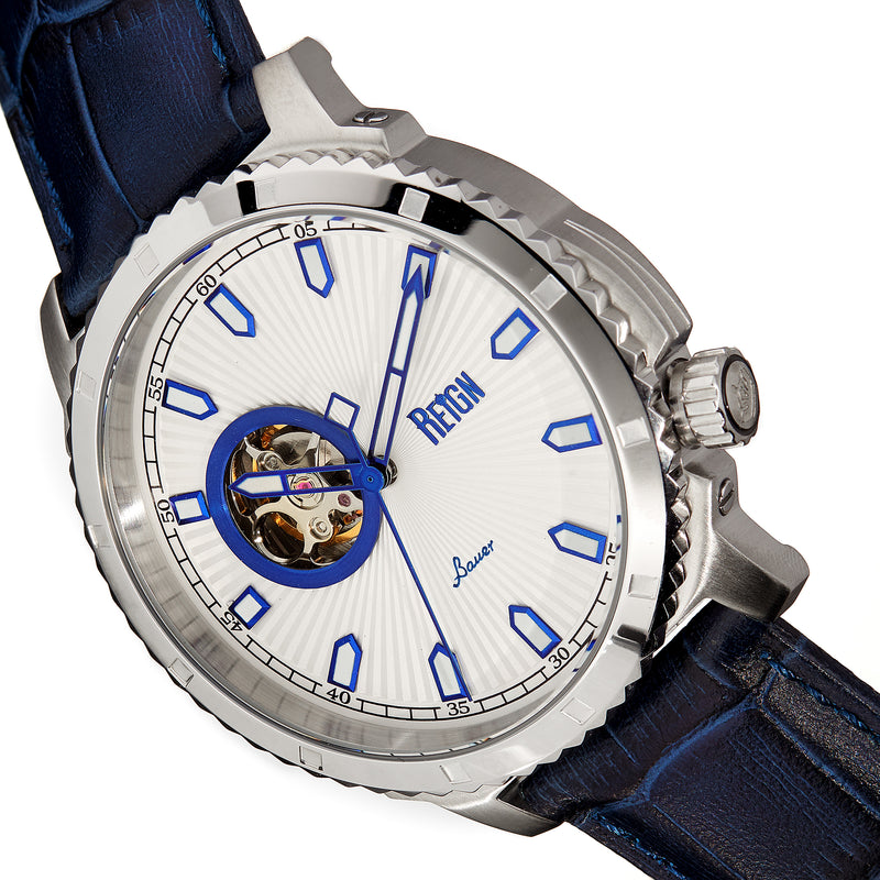 Bauer Silver/Blue | White Dial