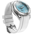 Damascus Swiss Automatic SW200 Deep Marine Explorer II Damascus/Light Blue Dial/White Strap | Light-blue Dial