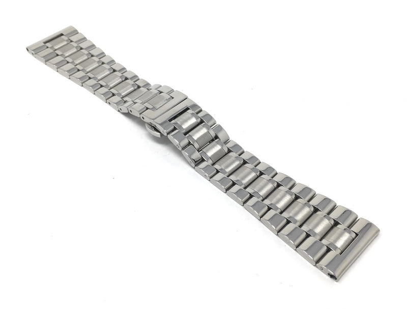 Bandini 20mm Silver Stainless Steel Watch Band - Metal 20mm / Silver / Silver Buckle |  Dial
