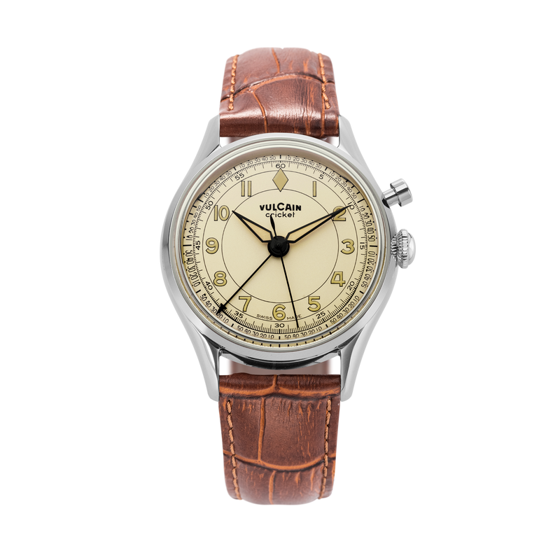 Cricket Classique Eggshell / Brown Calf Skin Leather Alligator-Printed |  Dial