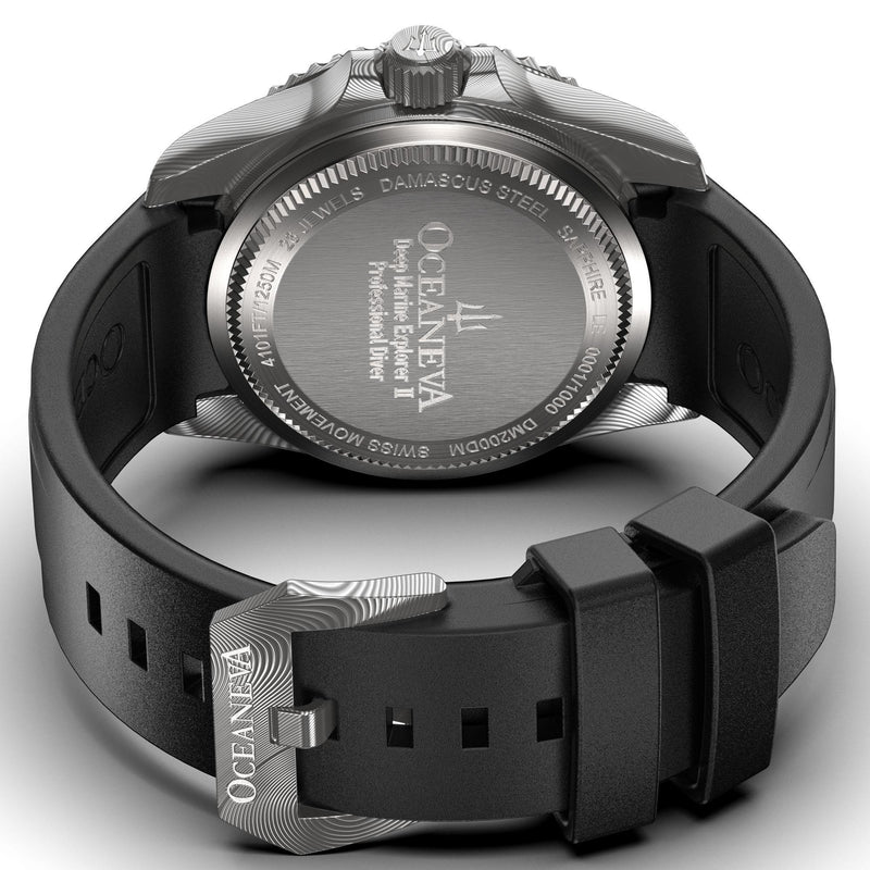 Damascus Swiss Automatic SW200 Deep Marine Explorer II Damascus/Natural Damascus Dial | darkgrey Dial