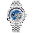 Heritage 112309 / Silver / Blue World Map | Silver / Blue World Map Dial