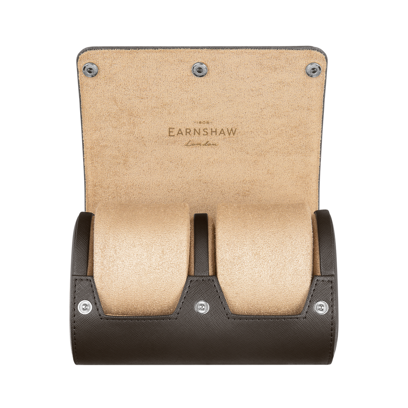 Longitude 2-slot Watch Roll Brown / Leather