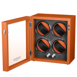 Mainspring Oxford Guardian 4-Slot Watch Winder - Orange