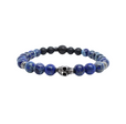 Etched sterling skull, blue sea sediment M (7.25" Wrist) |  Dial