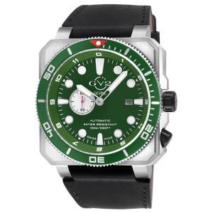XO Submarine Green Dial Black Handmade Italian Leather Strap Green Bezel 48x58mm Green Dial