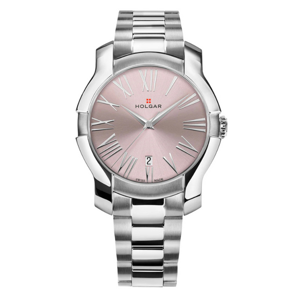 Women's Pink Dial, Stainless Steel Case and Bracelet