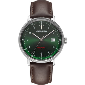 Bauhaus Sapphire Green Dial Brown Leather Strap 40mm Green Dial