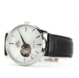 Contemporary Automatic Leather Strap Watch | White Dial