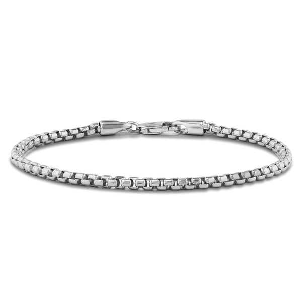 Box Chain Bracelet, 3MM Sterling Silver