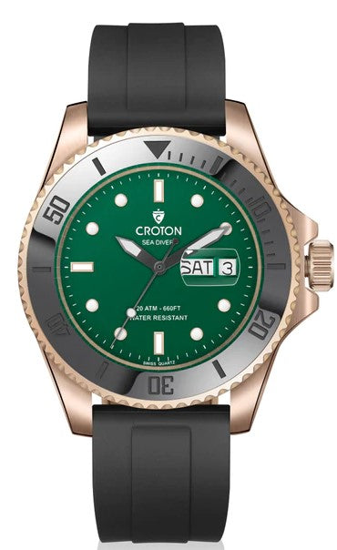 Sea Diver Rose/Green/Brown | Green Dial