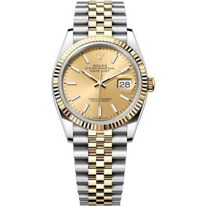 Datejust Champagne Index Dial / Yellow Rolesor Jubilee Bracelet - Pre-Owned