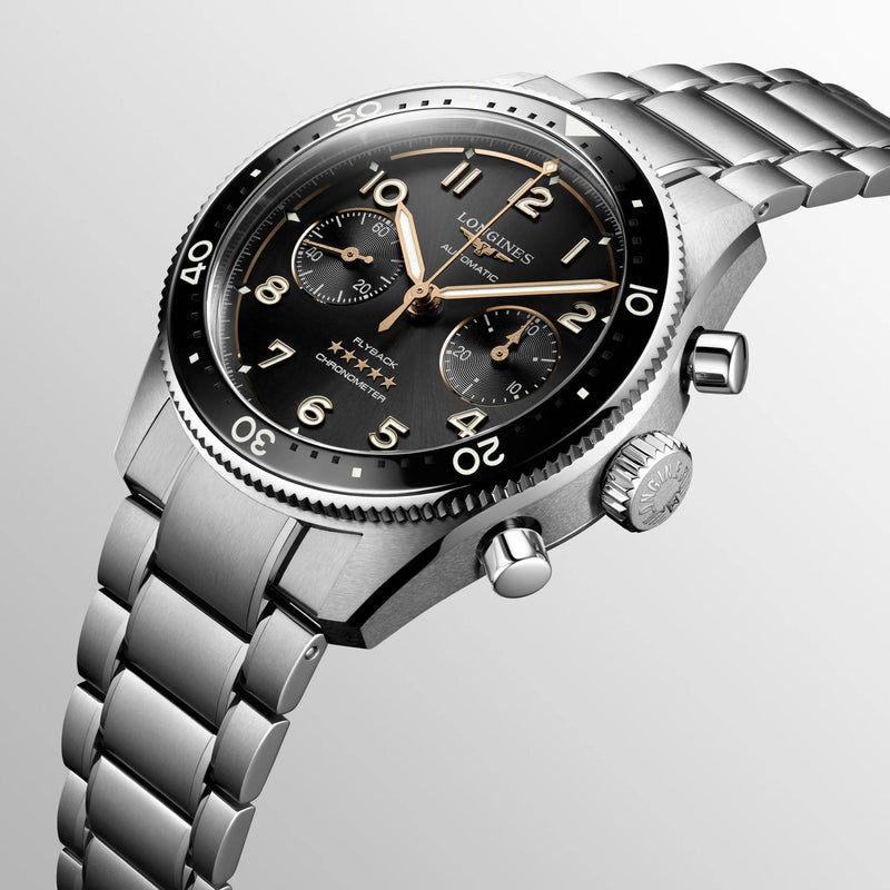 Spirit Flyback Black / Stainless Steel | Black Dial