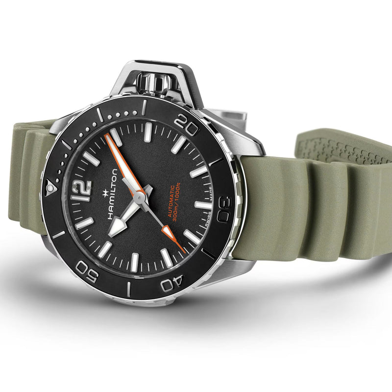 Khaki Navy Green/Rubber | Black Dial