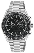 Freccia-Chronograph GV2 Swiss Quartz, 316L Case, Black Bezel, Black Dial, 316L Stainless Steel Bracelet | Black Dial