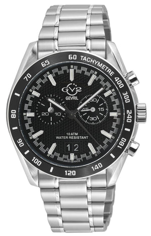 Freccia-Chronograph GV2 Swiss Quartz, 316L Case, Black Bezel, Black Dial, 316L Stainless Steel Bracelet | Black Dial