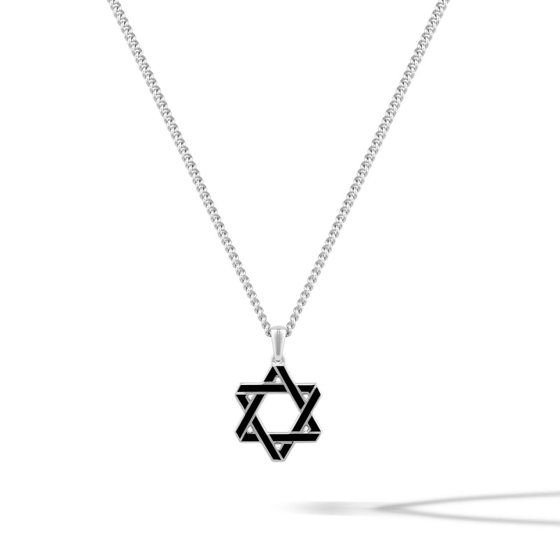 Star Of David Pendant Black Onyx