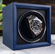 Mainspring Oxford Guardian 1-Slot Watch Winder - Blue Blue / Wood |  Dial