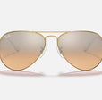 AVIATOR GRADIENT UNISEX / POLISHED ARISTA GOLD - SILVER PINK GRADIENT MIRROR