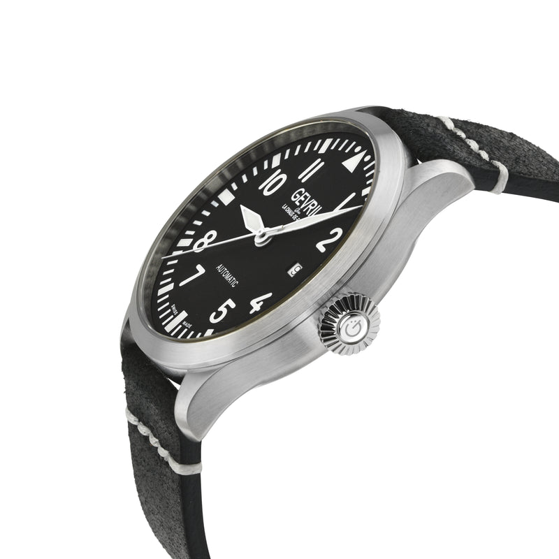 Vaughn Gevril Sellita SW200 Pilot Watch Black