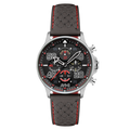 Coningham Chronograph Black / Leather Black Dial