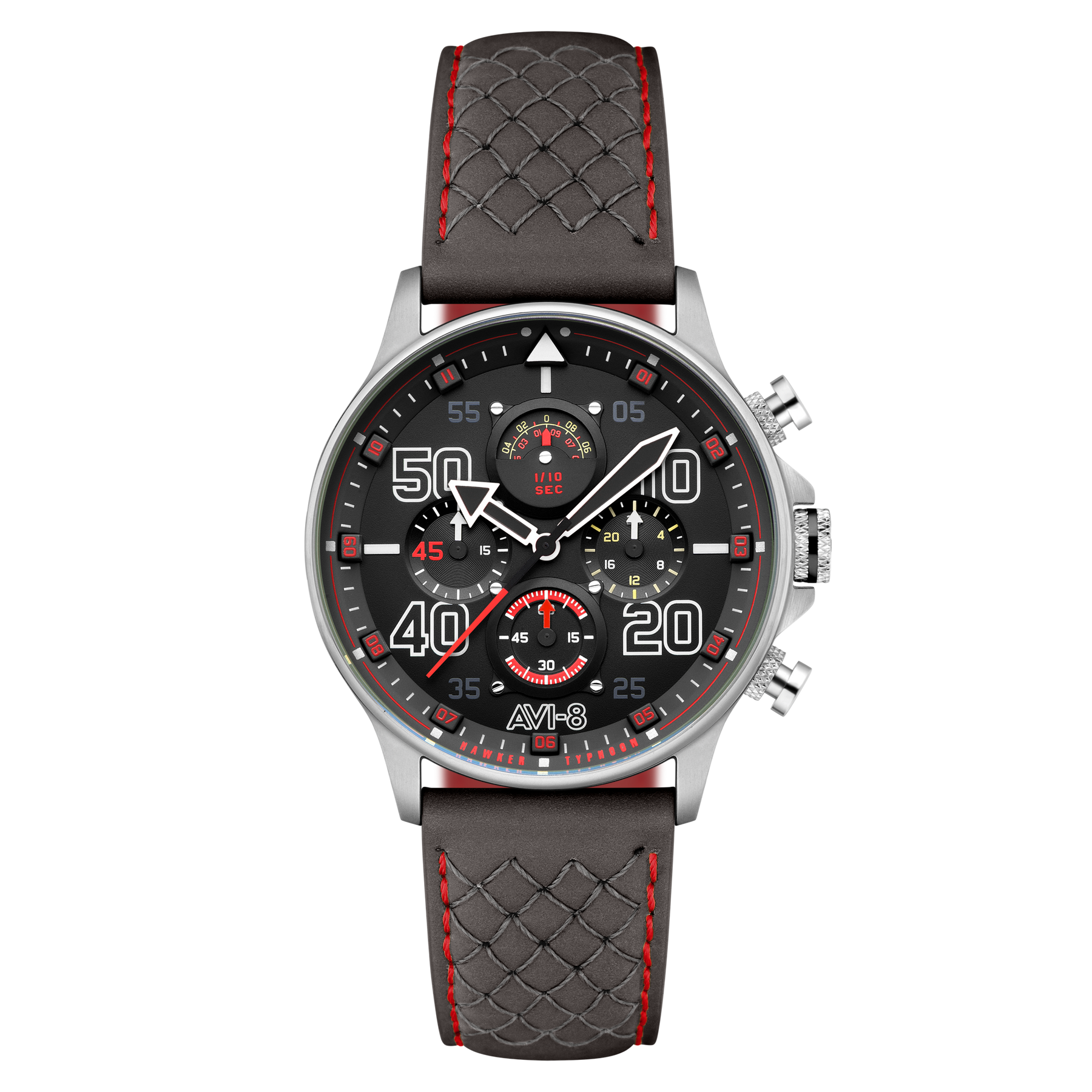 Coningham Chronograph Black / Leather Black Dial