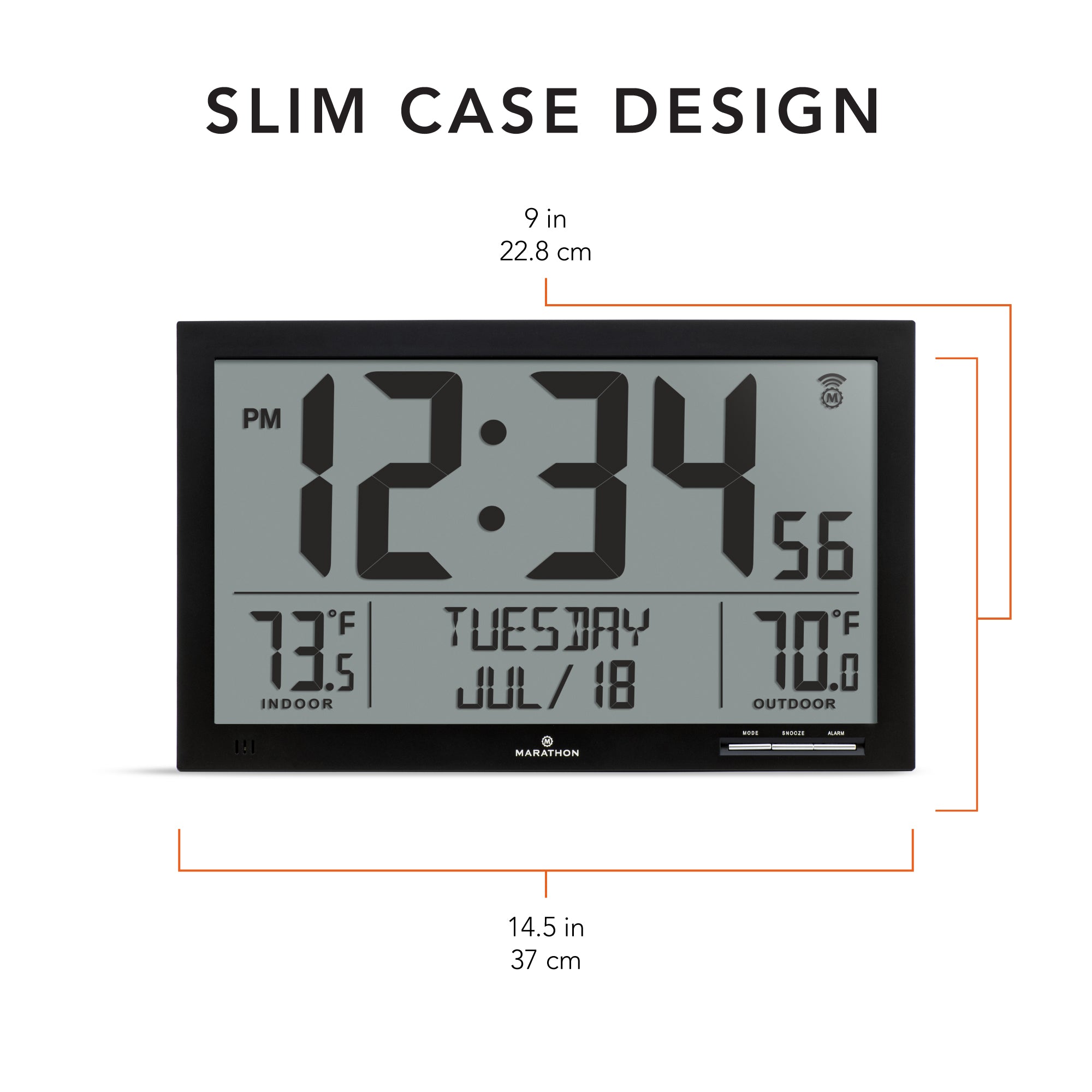 Self-Setting FC Clock with EXLarge Digits Indoor & Outdoor Temp Self-Setting FC Clock with EXLarge Digits Indoor & Outdoor Temp